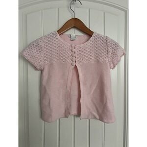 Sarah Louise Girls‎ Baby Pink Cardigan Sweater Size 8 Years Short Sleeve
